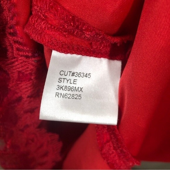 Tadashi Shoji Pink Lace Overlay Sleeveless Dress Ribbon Waist Fit & Flare S 16 - Picture 9 of 11